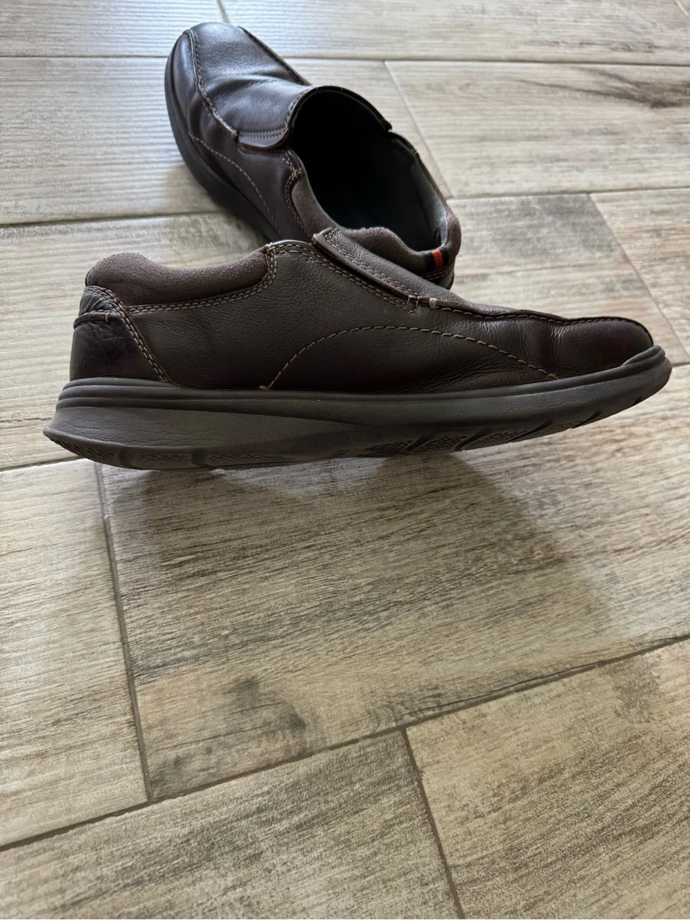 Clarks Dark Brown Leather Slip-On Loafers
